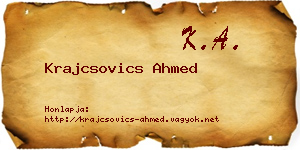 Krajcsovics Ahmed névjegykártya